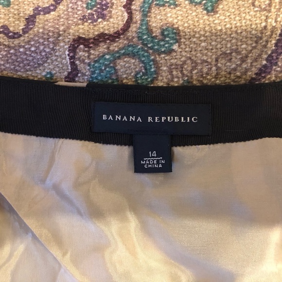 Silky black and tan Banana Republic paneled skirt - Picture 2 of 2